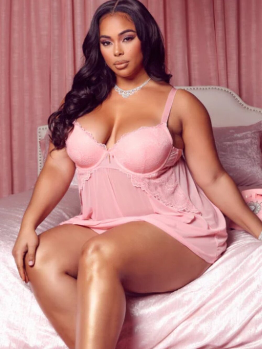 Forbidden Fling Lace Baby Doll 2 Piece Set - Blush